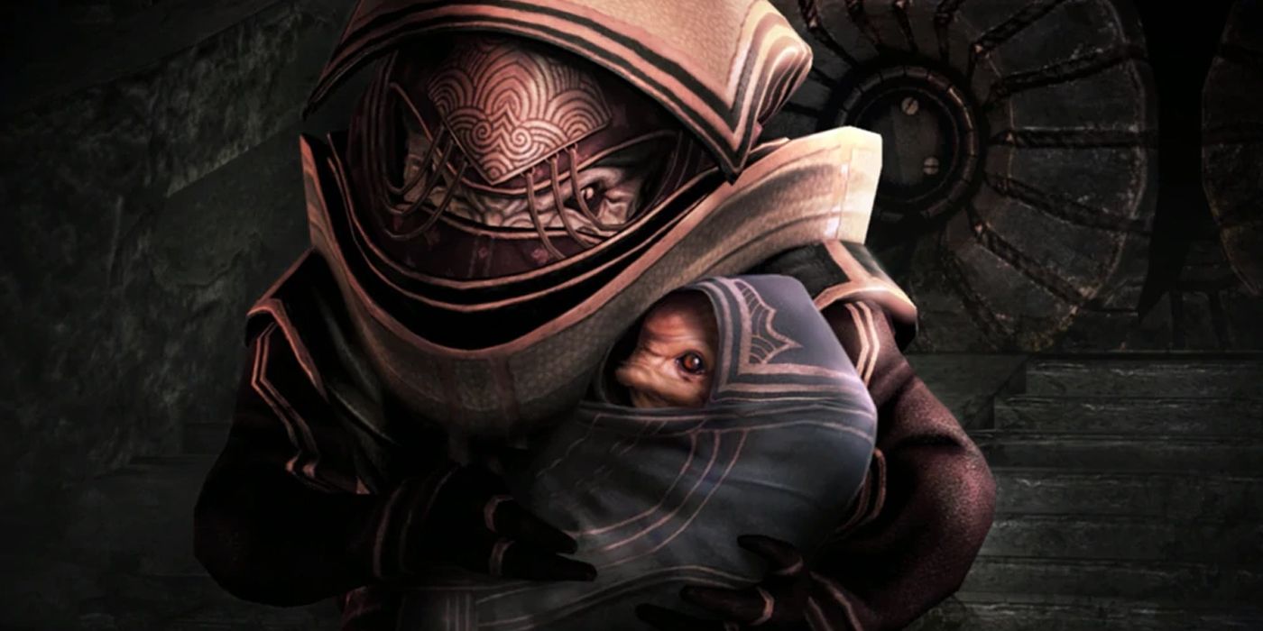 Mass Effect Krogan woman and child