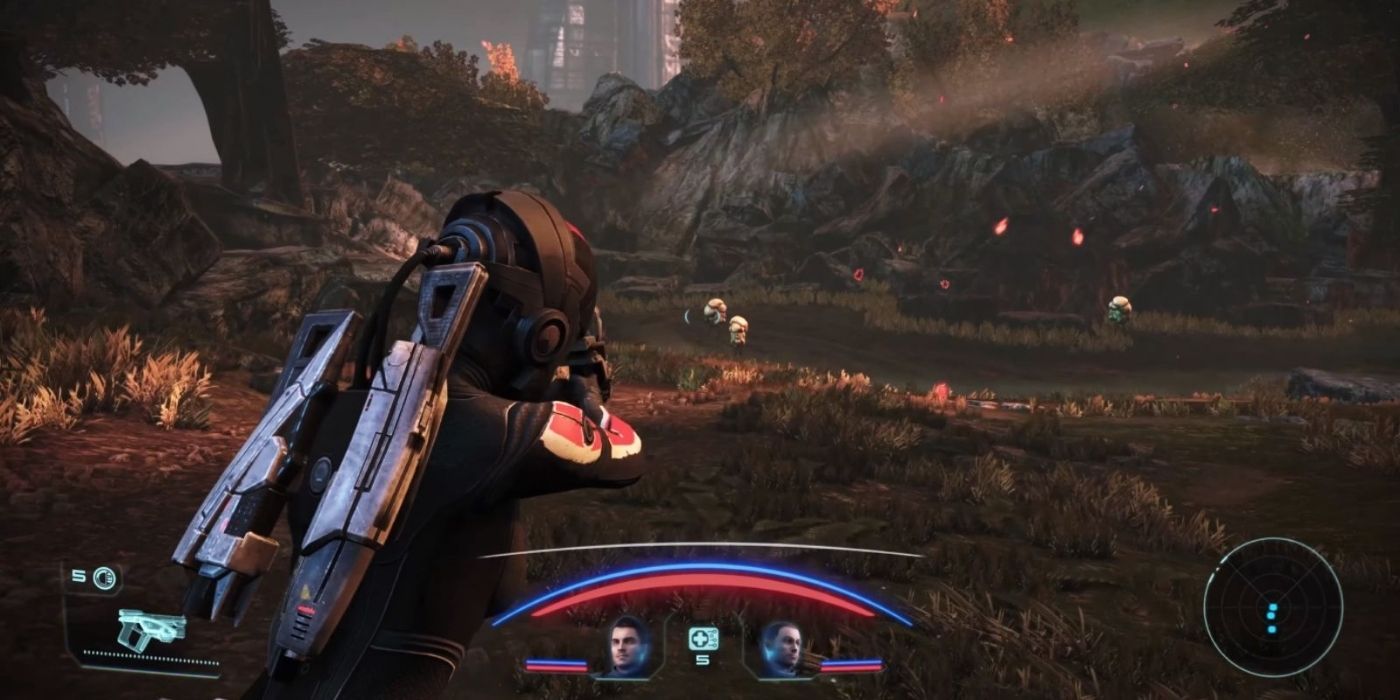 Mass Effect Legendary Edition Gameplay Screenshot Shepard on a Green Planet