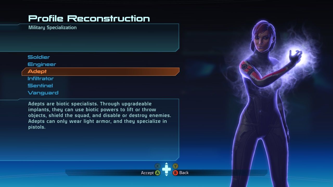 Mass Effect Legendary Edition Military Specialization screen