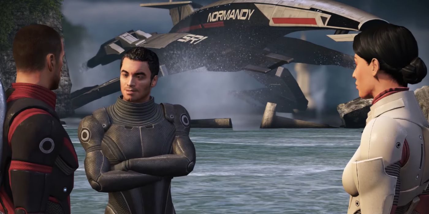 Mass Effect Legendary Edition Screenshot Of Shepard Kaidan and Ashley On Virmire