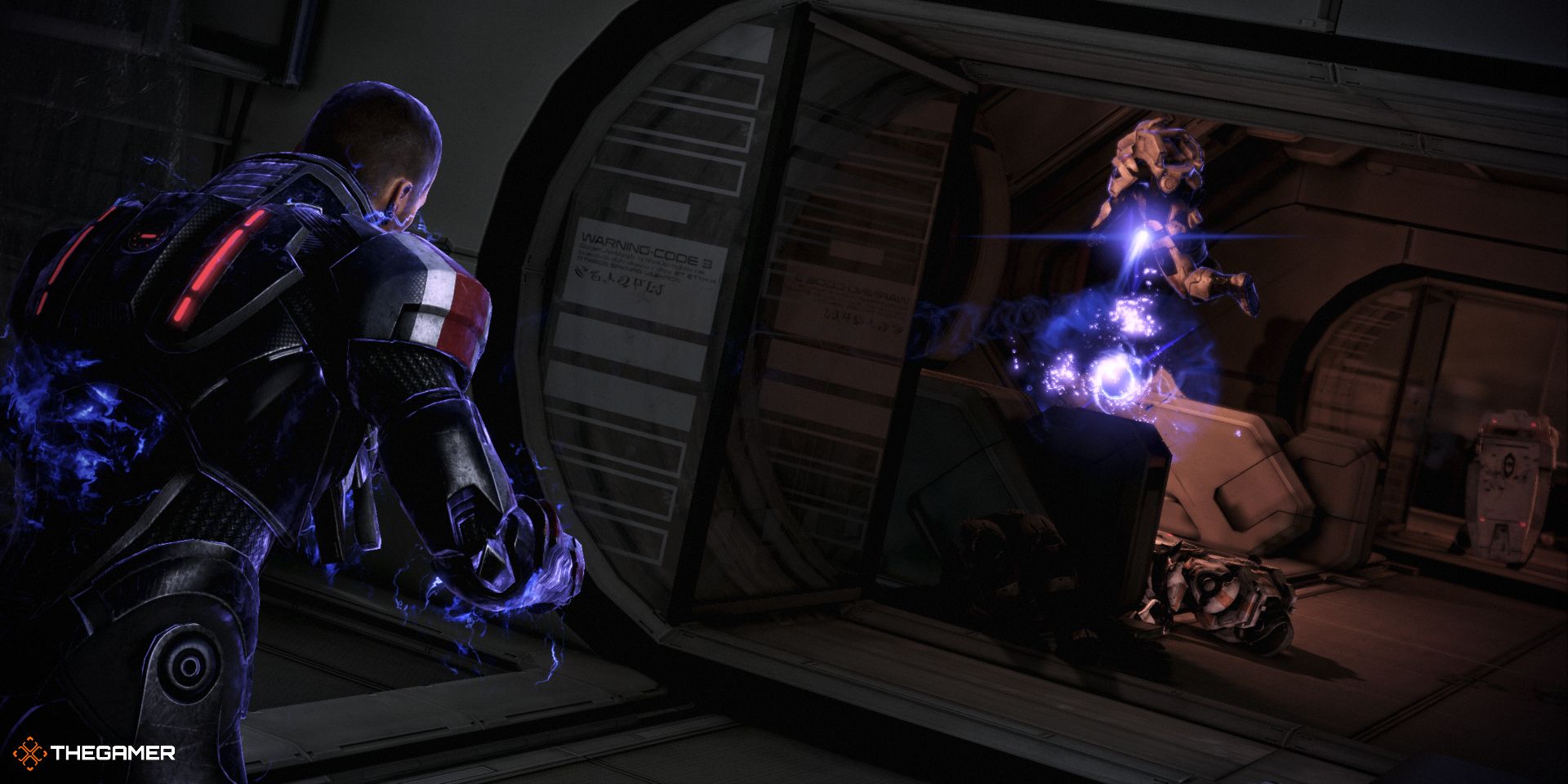 Mass Effect Legendary Edition Shepard Using Warp