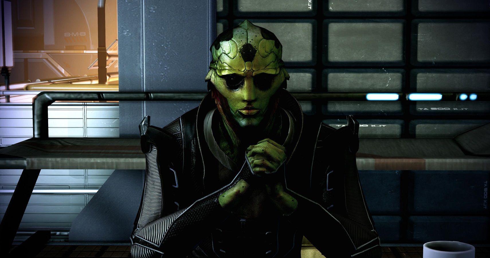 Mass Effect Legendary Edition Thane at his desk