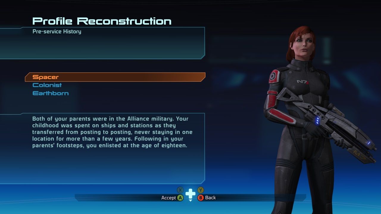 Mass Effect Legendary Edition pre-service history screen
