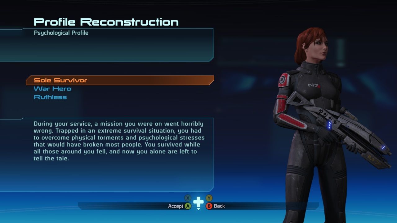 Mass Effect Legendary Edition psychological profile screen