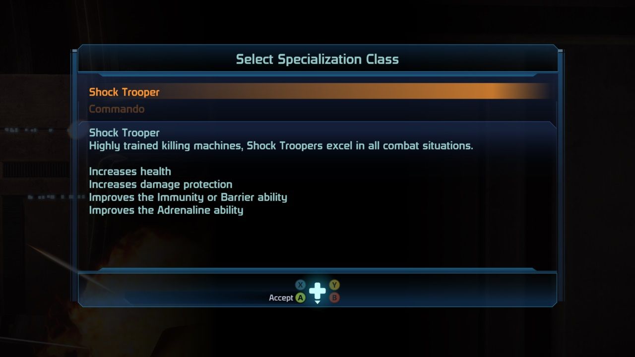 Mass Effect Rogue VI assignment, choosing class specialization