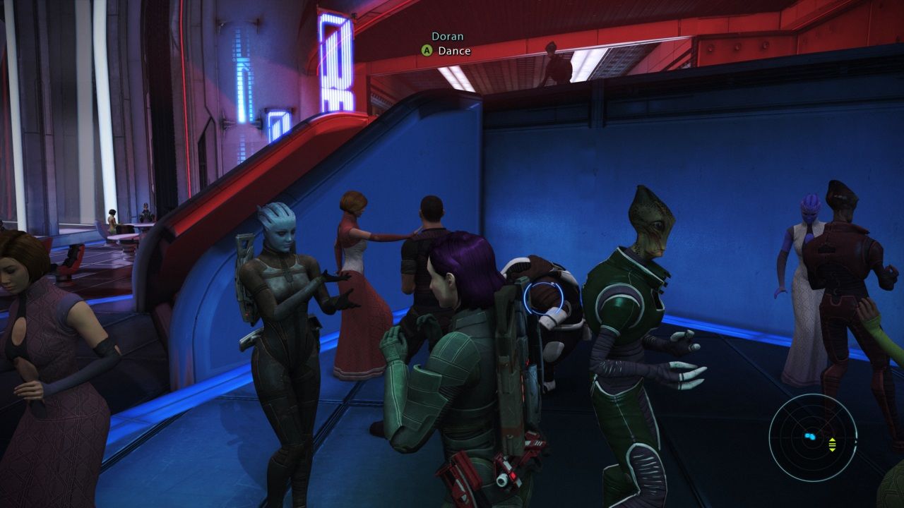 Mass Effect legendary edition Liara and Shepard dancing in Flux