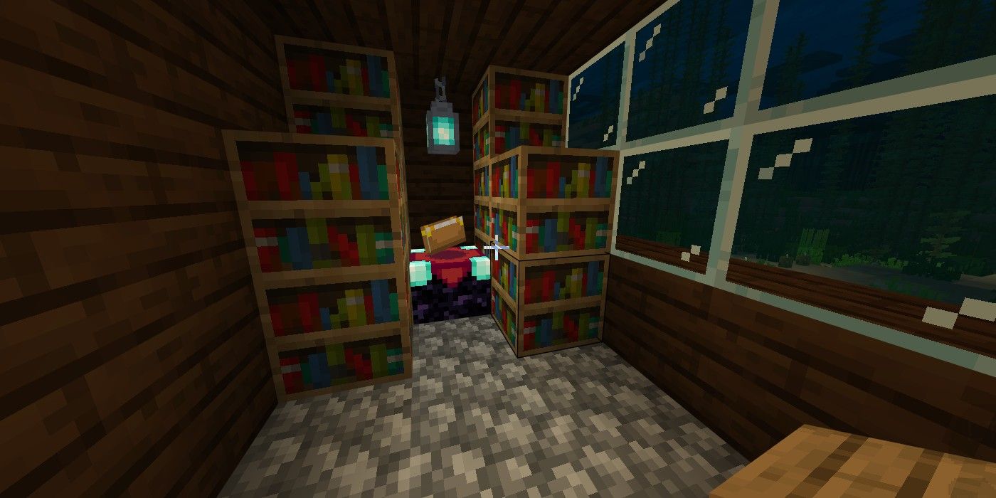 minecraft enchantment table and bookcases