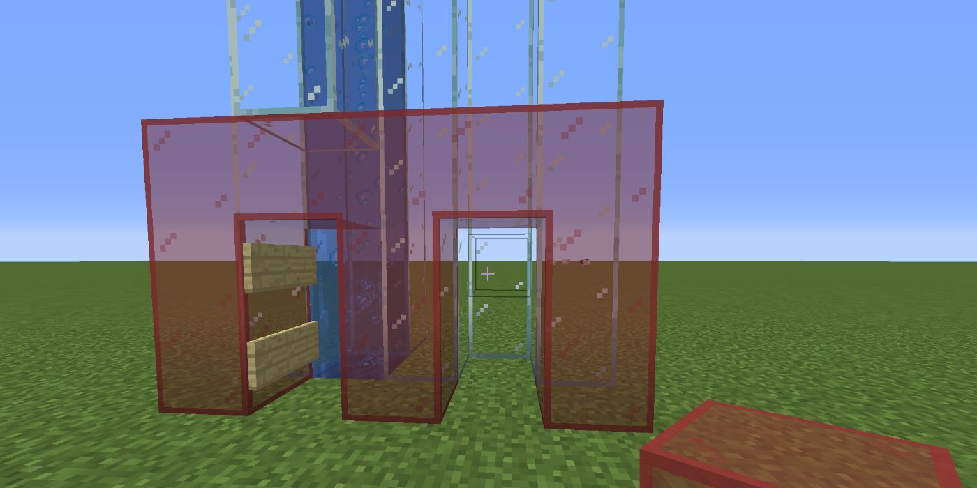 Minecraft Building Second Red Doorway For Elevator