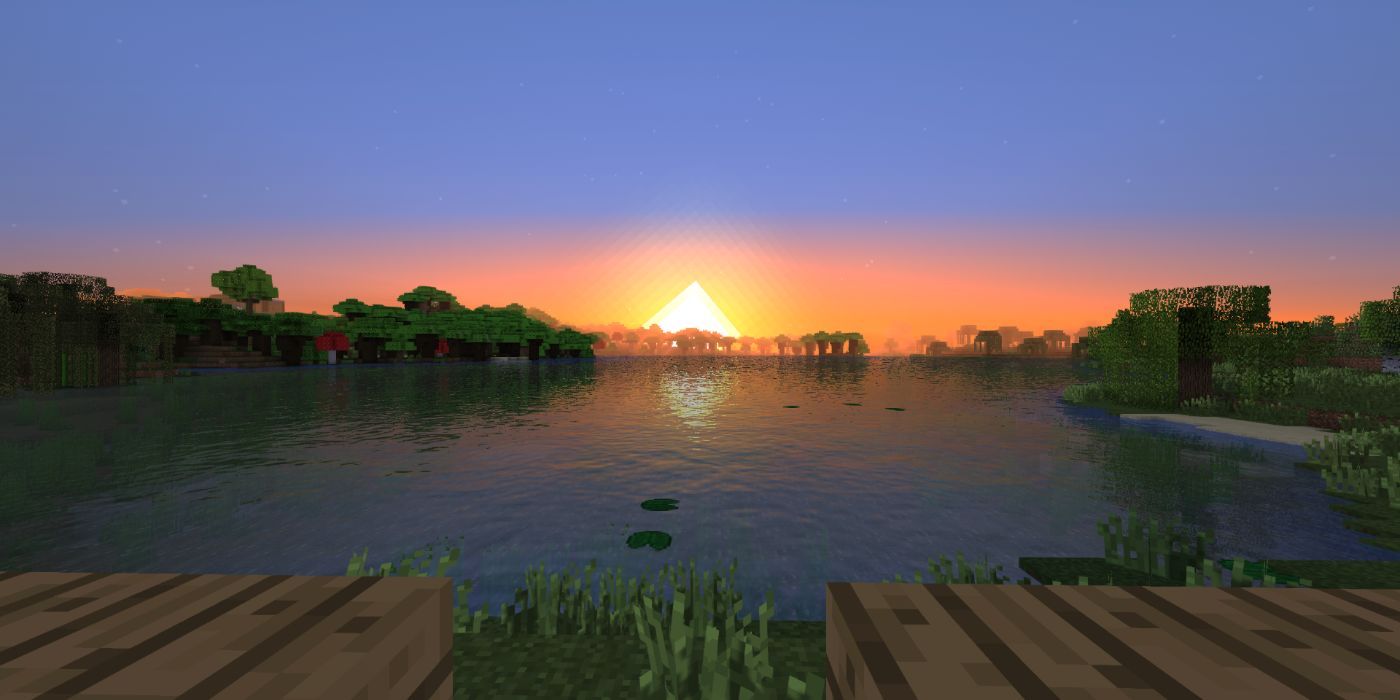 Minecraft Sun rising at dawn