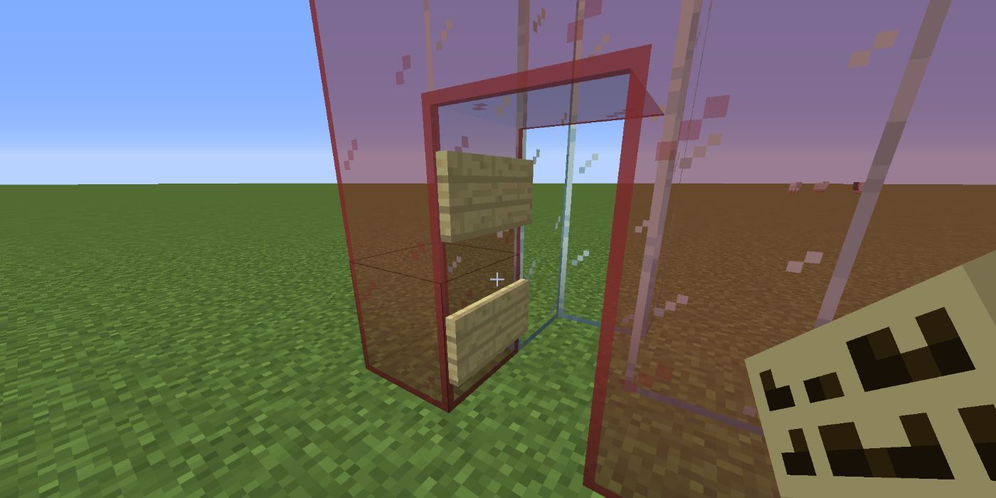 Minecraft Glass Doorway With Wooden Signs