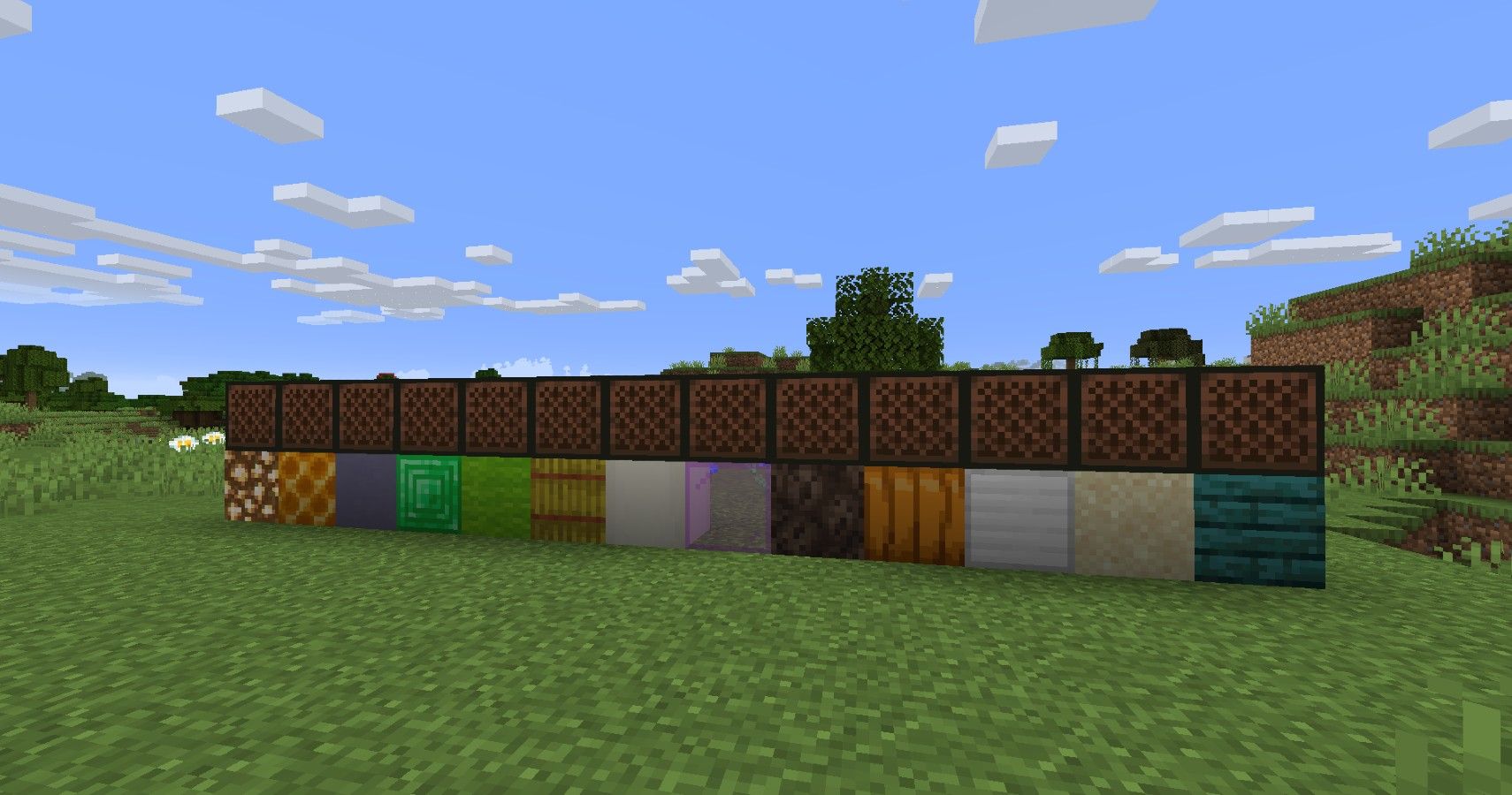 Minecraft Blocks that create different sounds on note blocks