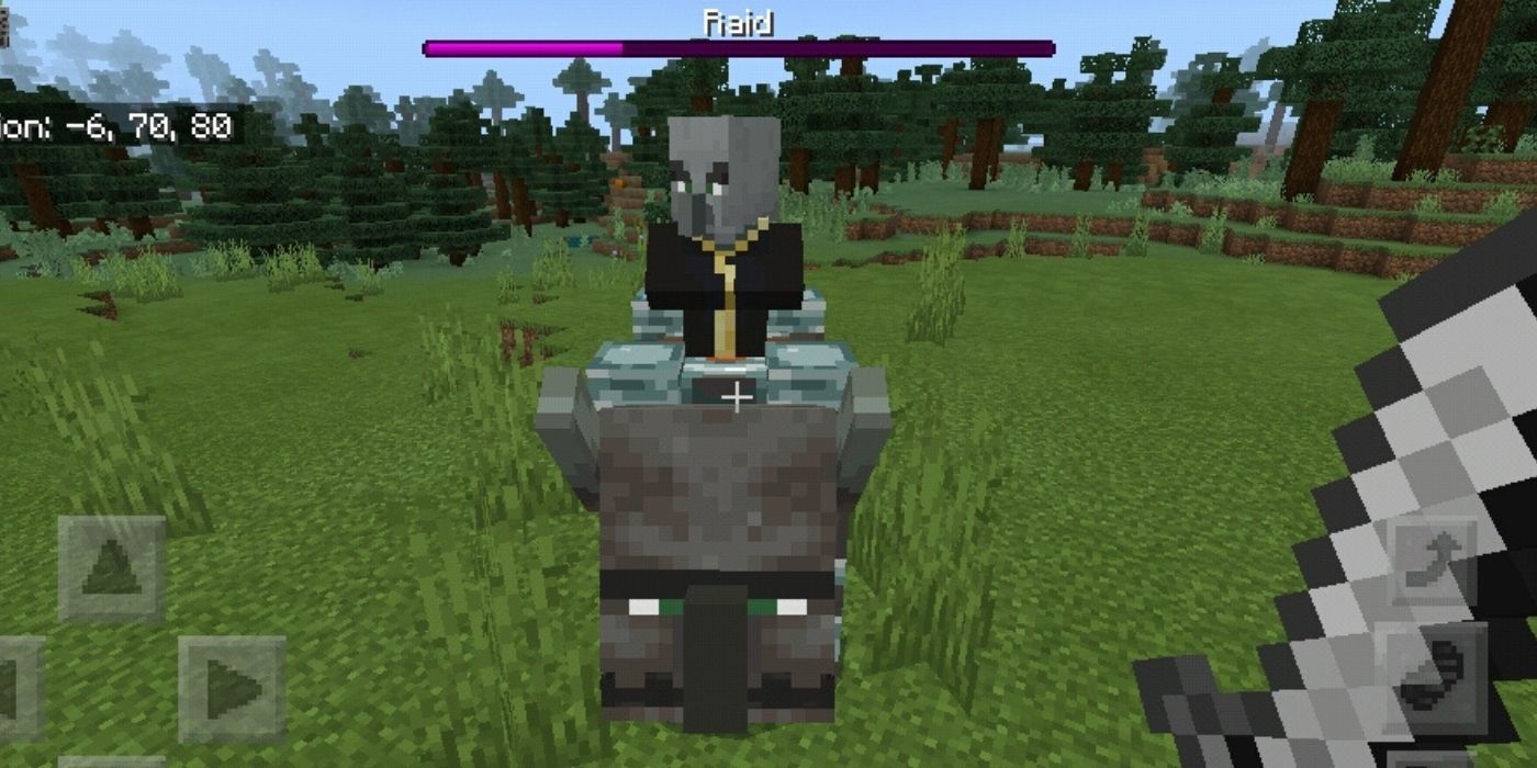 Minecraft Ravager Jockey During A Raid On Minecraft Mobile