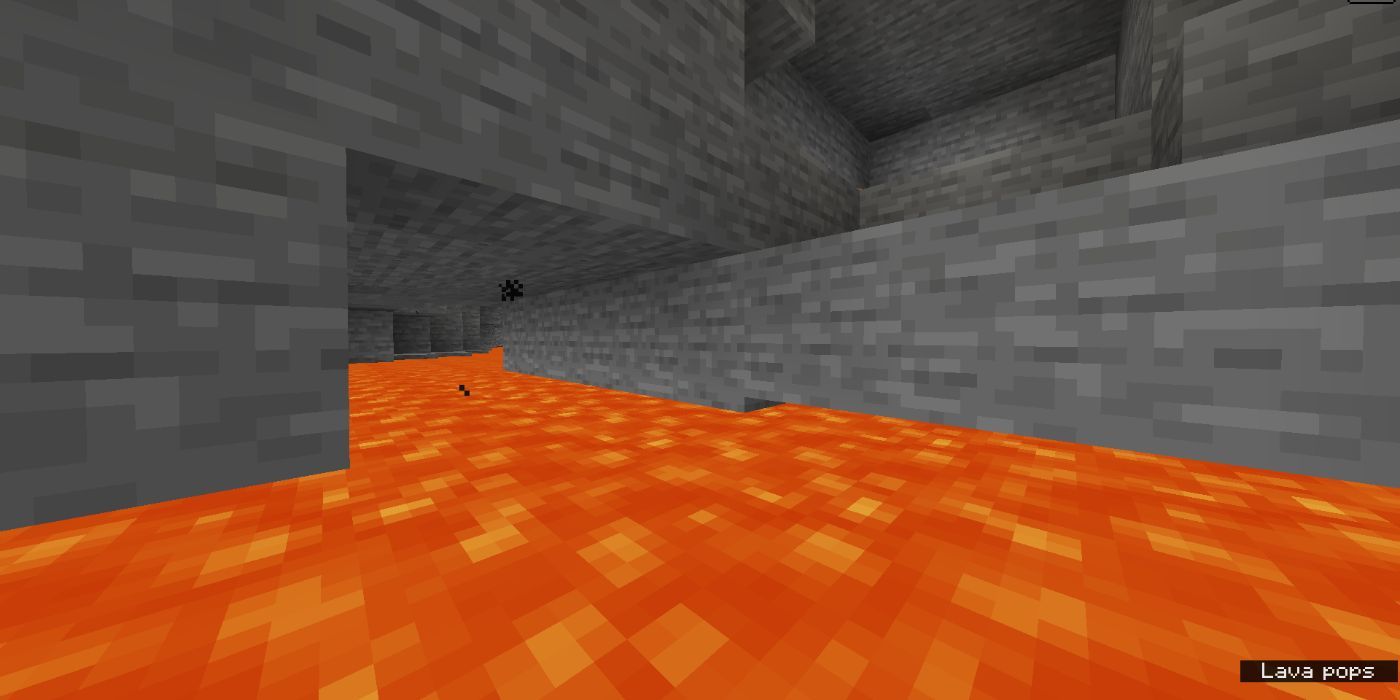 Minecraft Spectator Standing In Lava Inside A Cave
