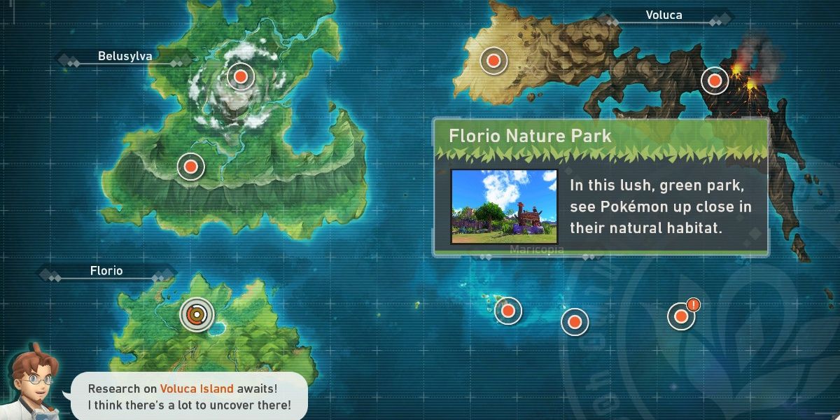 New Pokemon Snap lental region menu courses