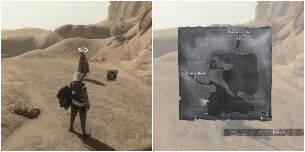 Nier Replicant Shadows of the Desert quest first NPC location