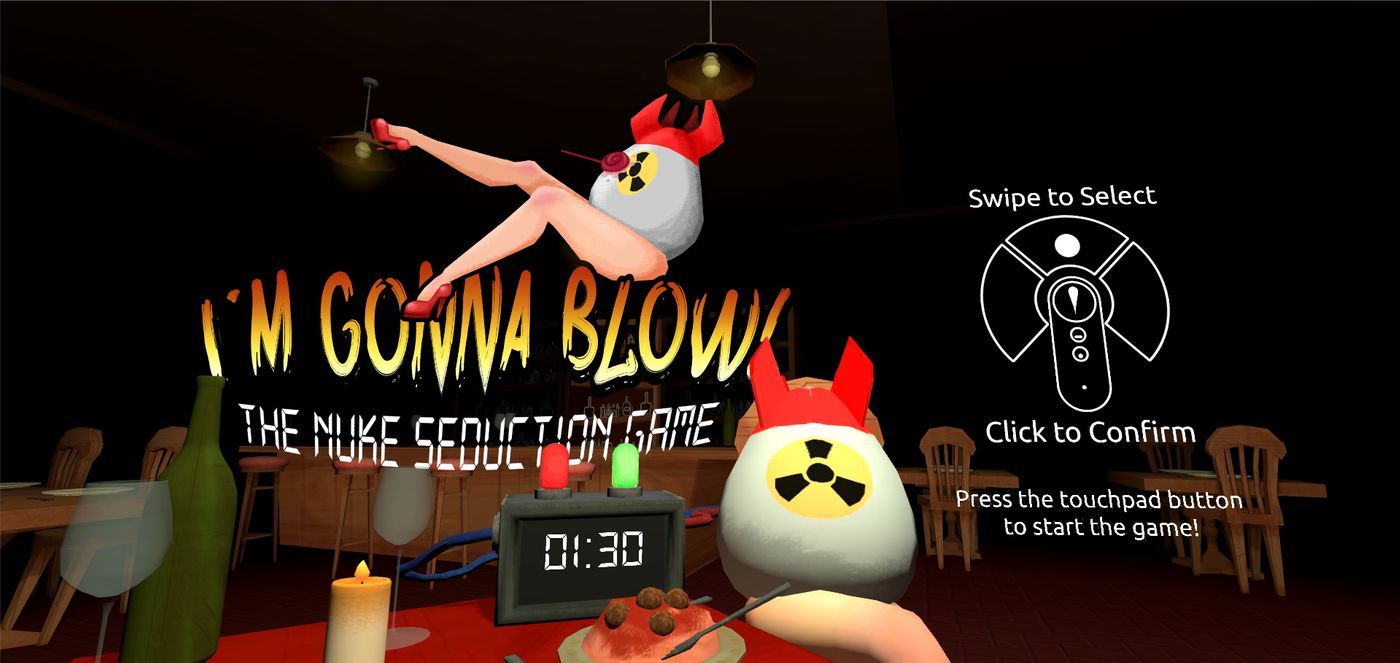 Main screen of game with title and instructions