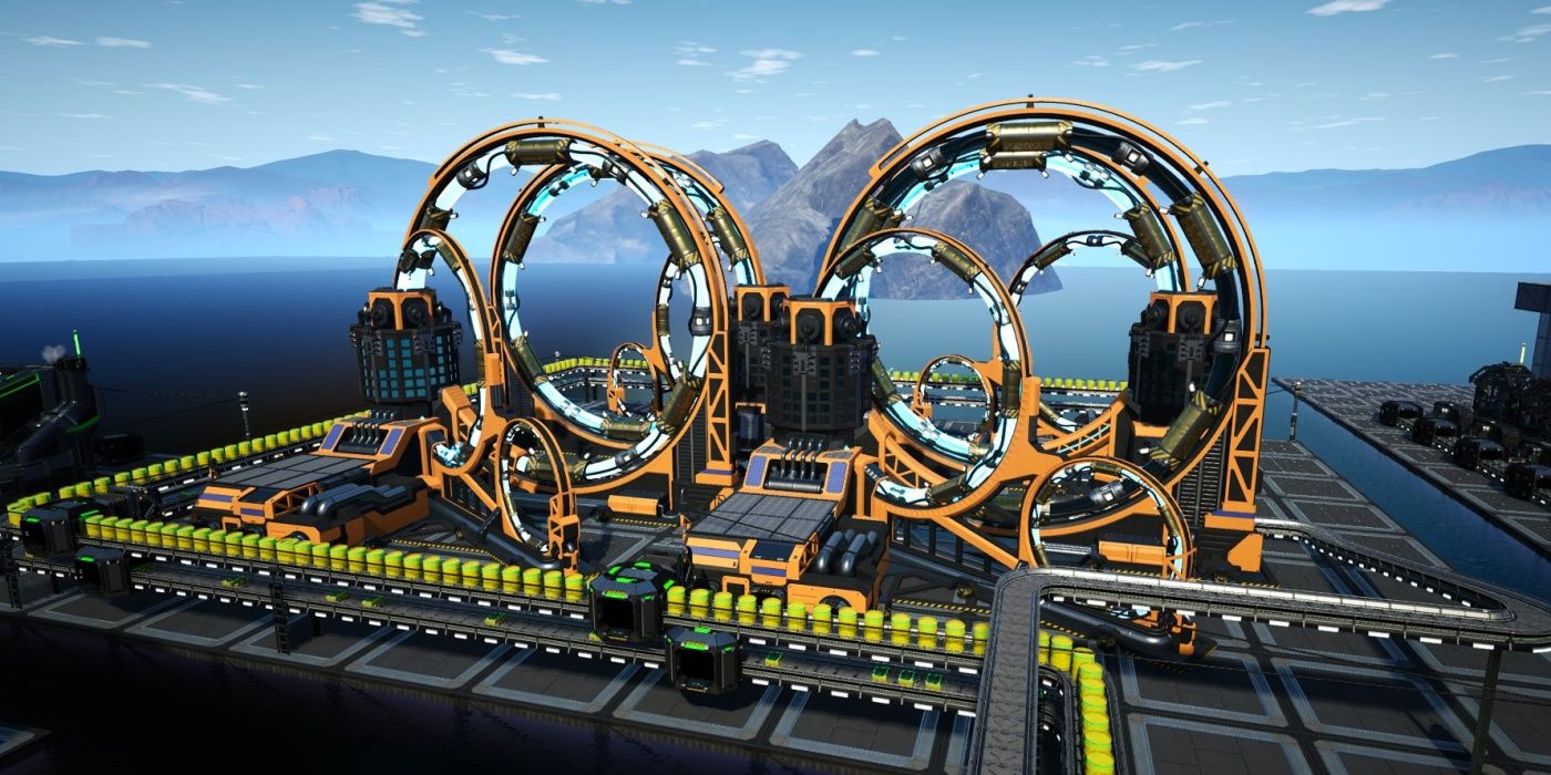 Satisfactory: Multiple Particle Accelerators Layout Placed By Player
