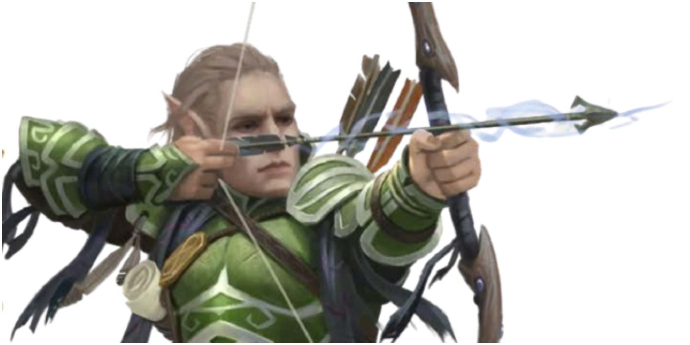 Pathfinder elf eldritch archer firing an arrow art