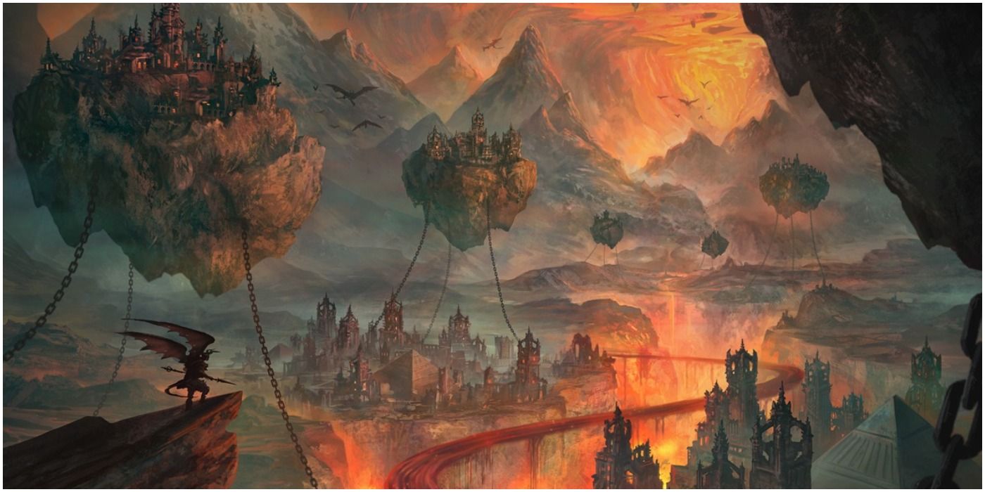 Pathfinder Hell Art Fire Floating Rocks
