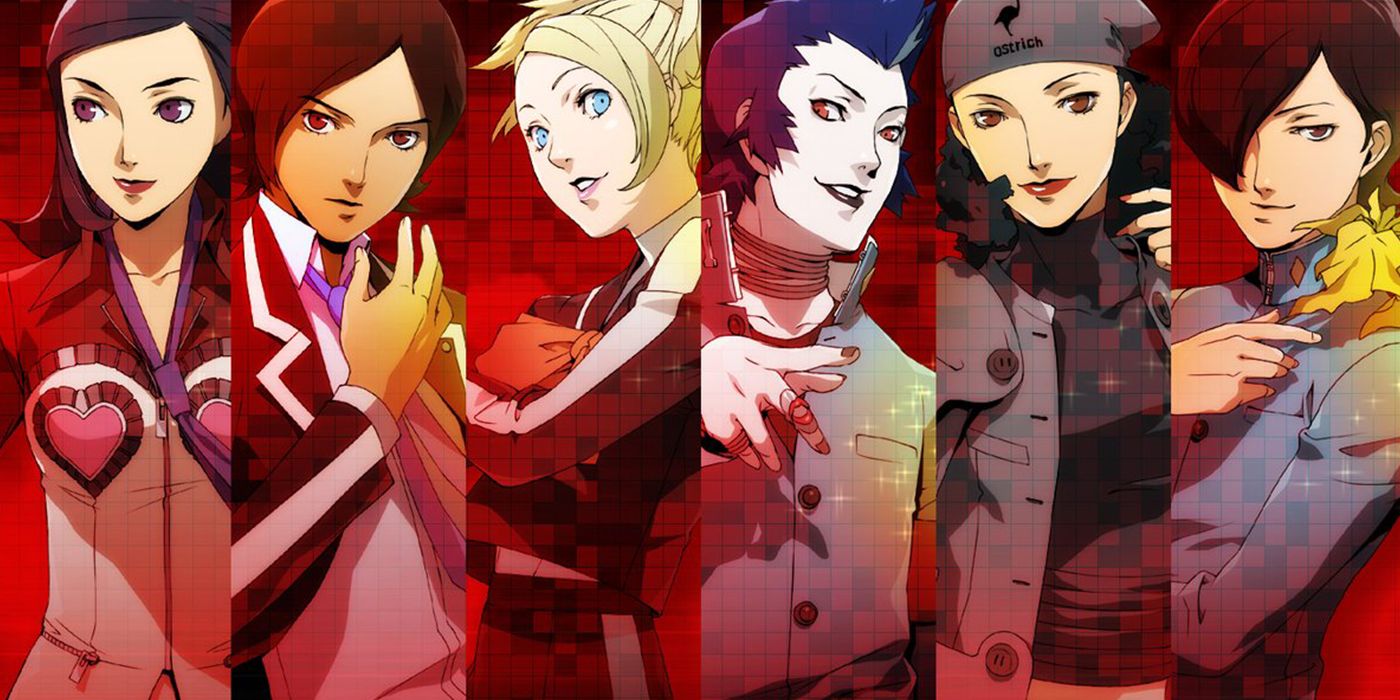 A split image of the six main characters of Persona 2 Innocent Sin