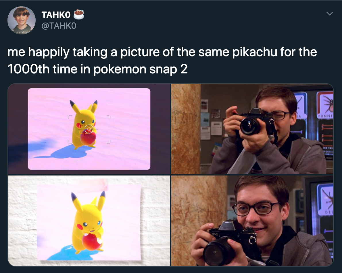 Pokemon Snap Meme Peter Parker With Pikachu Meme