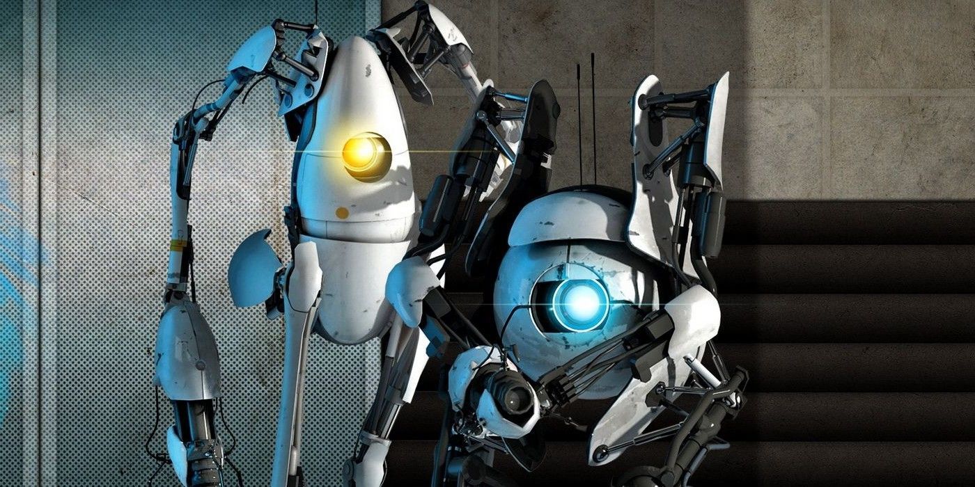 Portal 2 atlas and p-body standing together