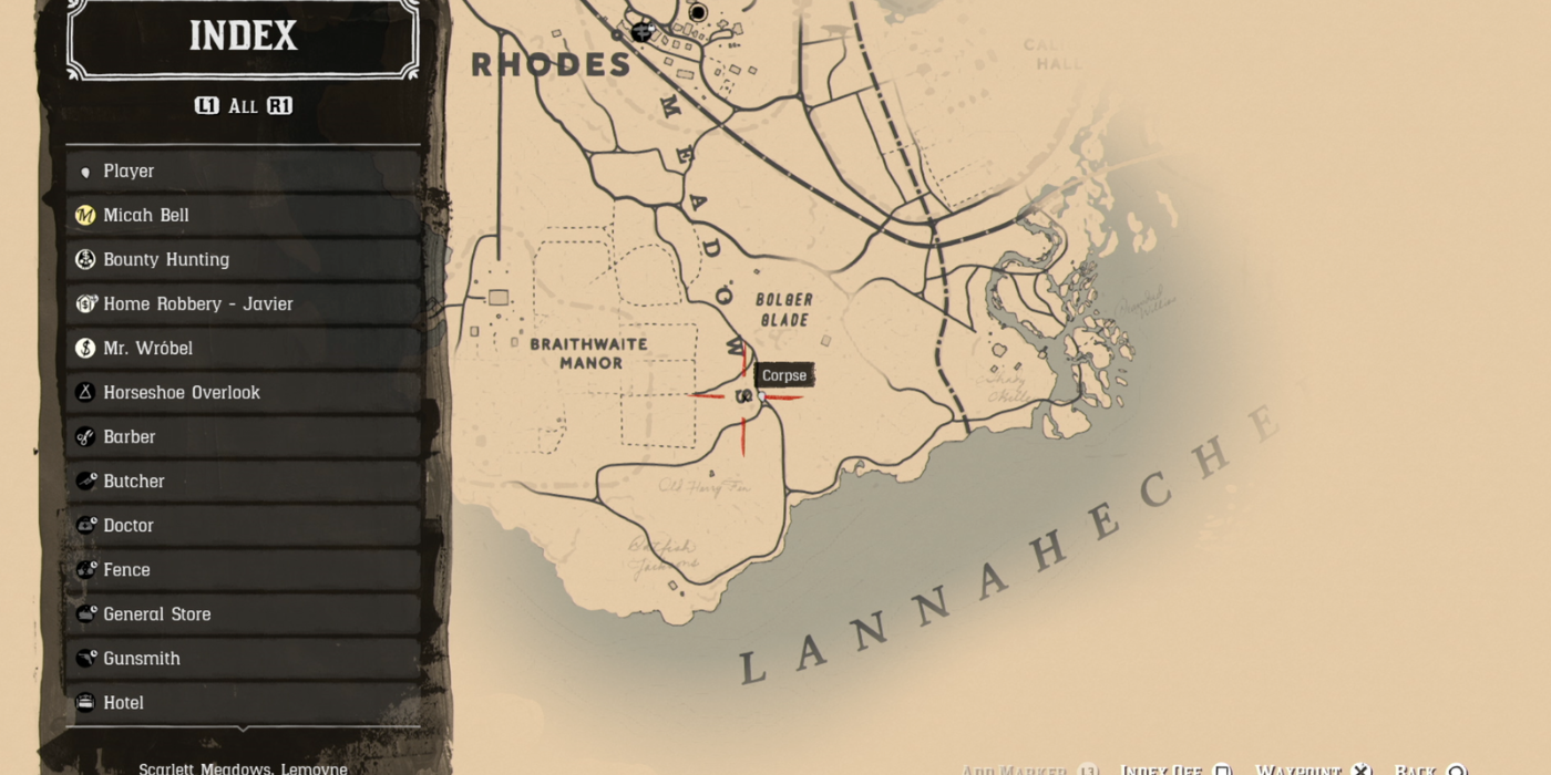 The third and final location of the American Dreams corpse on the map