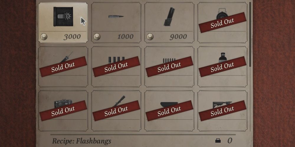Resident Evil Village most items sold out from Duke Merchant