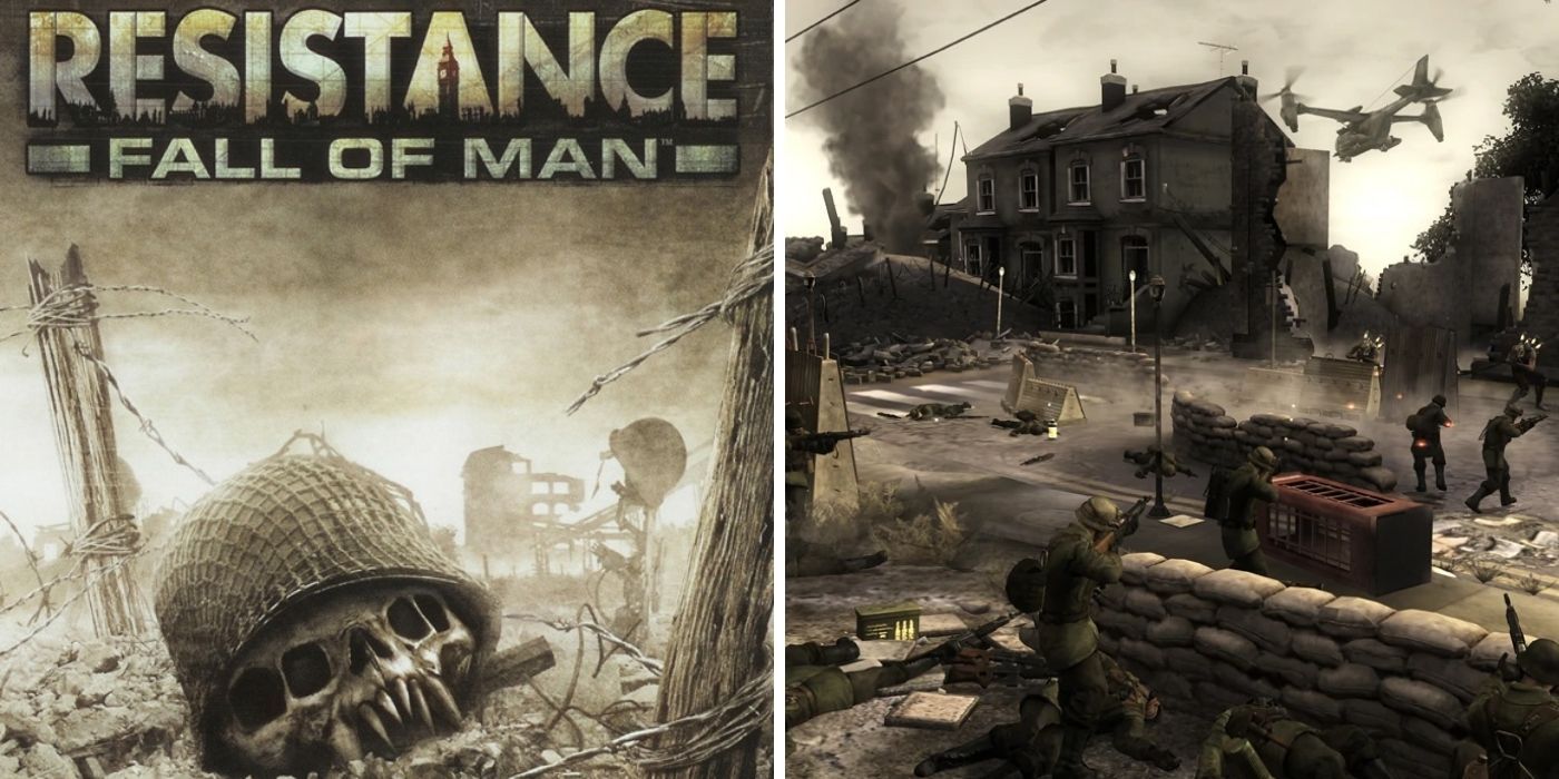 Resistance Fall Of Man Cover and Battle Of Manchester Scene