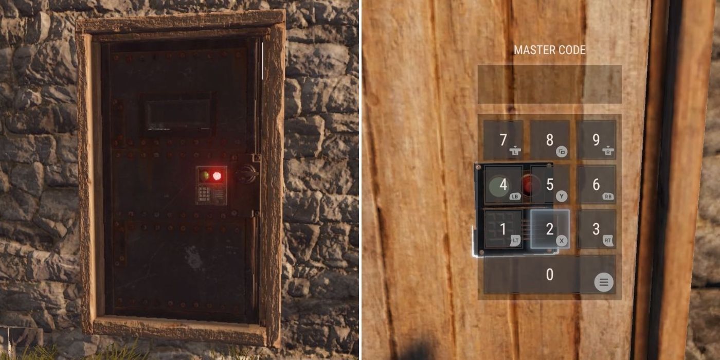 Rust: Code Lock on a door - A pin being set on console version of Rust