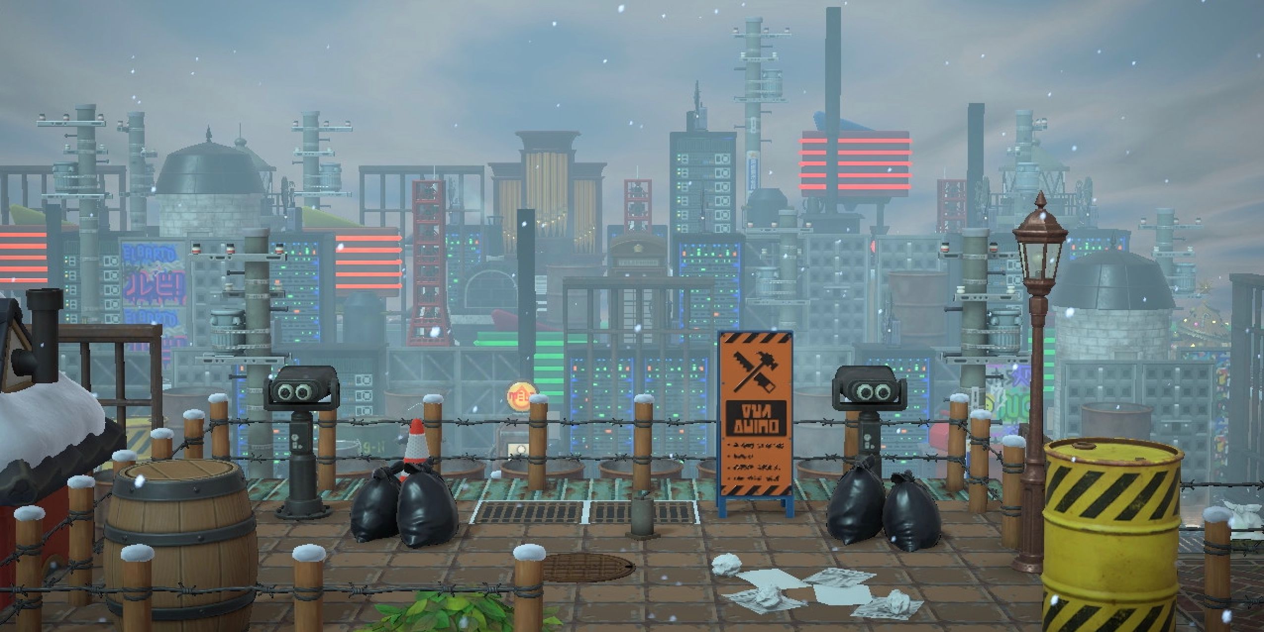 Rustic Industrial themed Animal Crossing dream island