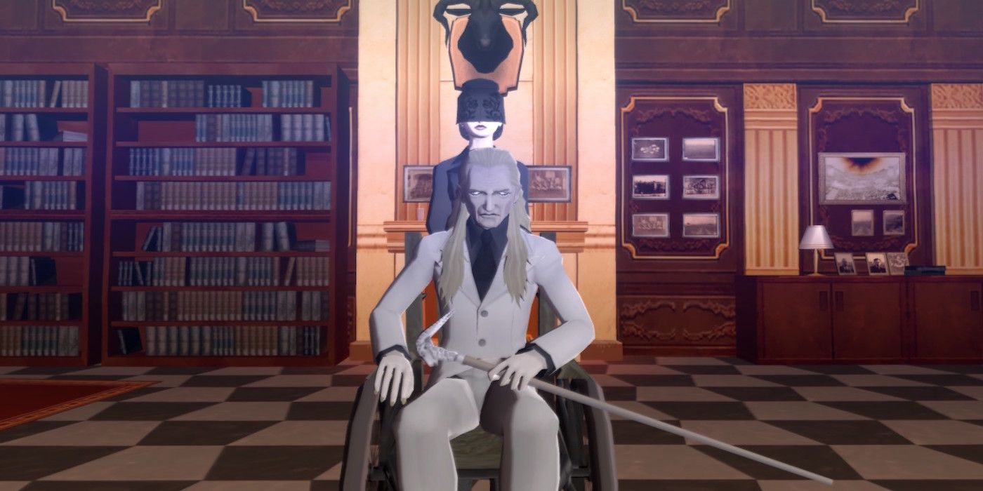 The mysterious man and woman from Shin Megami Tensei 3 Nocturne HD Remaster looking at the viewer
