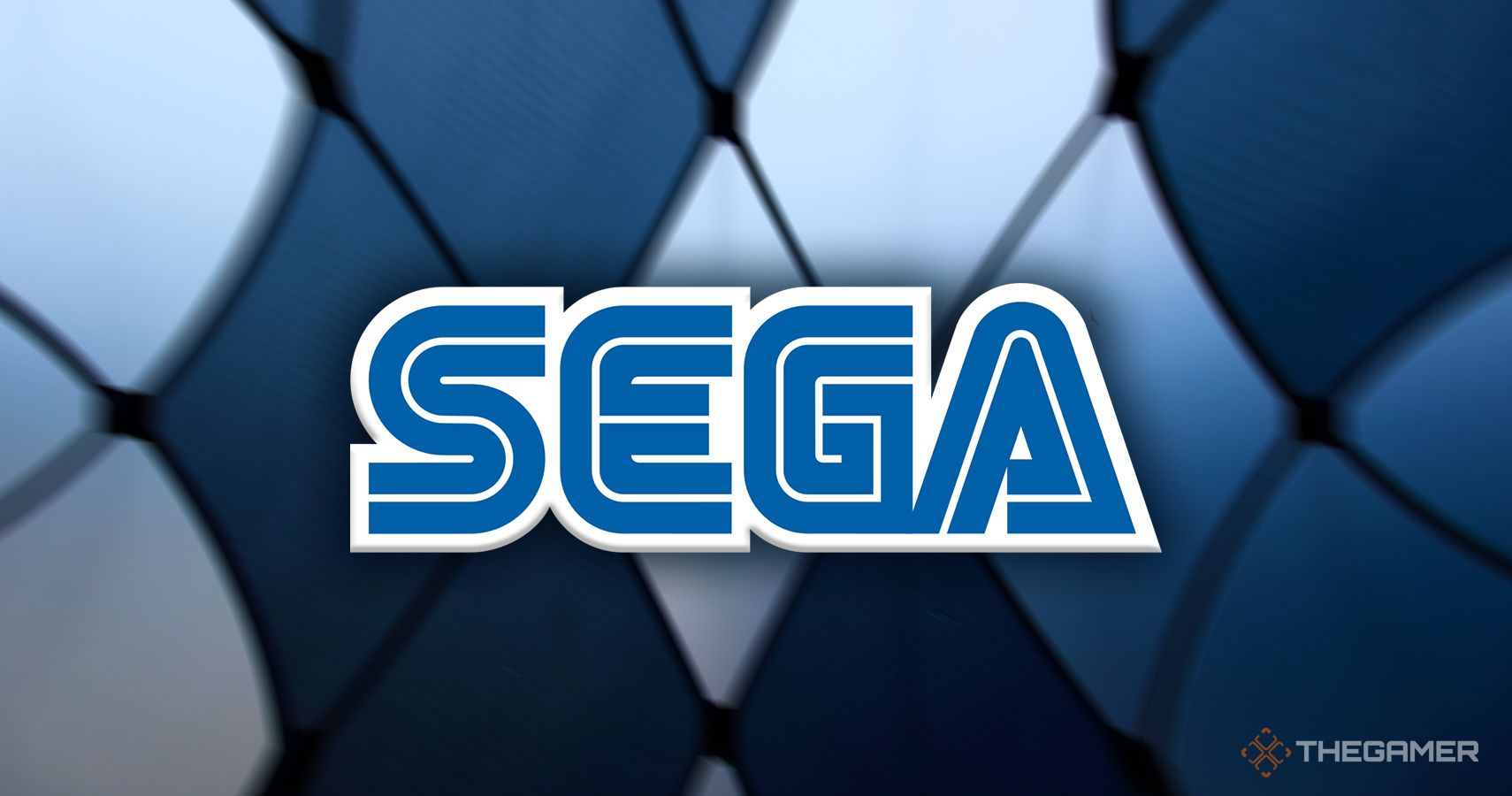 the sega logo on a fabric looking background