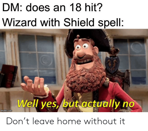 DM: "Does an 18 hit?" Wizard with the shield spell: "Well yes, but actually, no!"