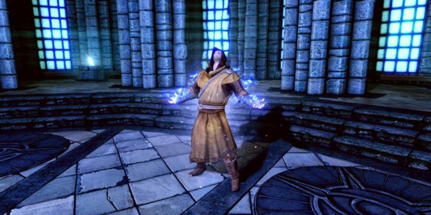 Skyrim Mage using a spell