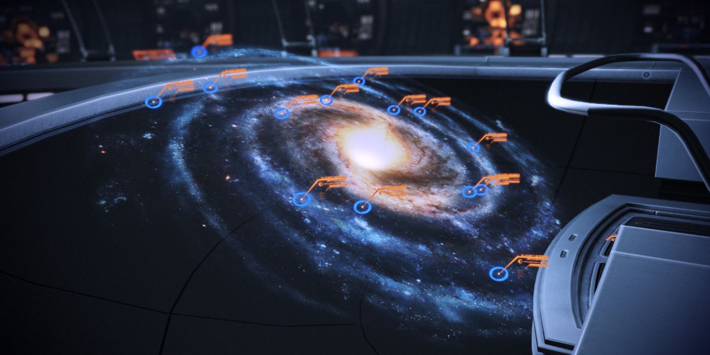 An image of the Galaxy Map on the Normandy SR2.