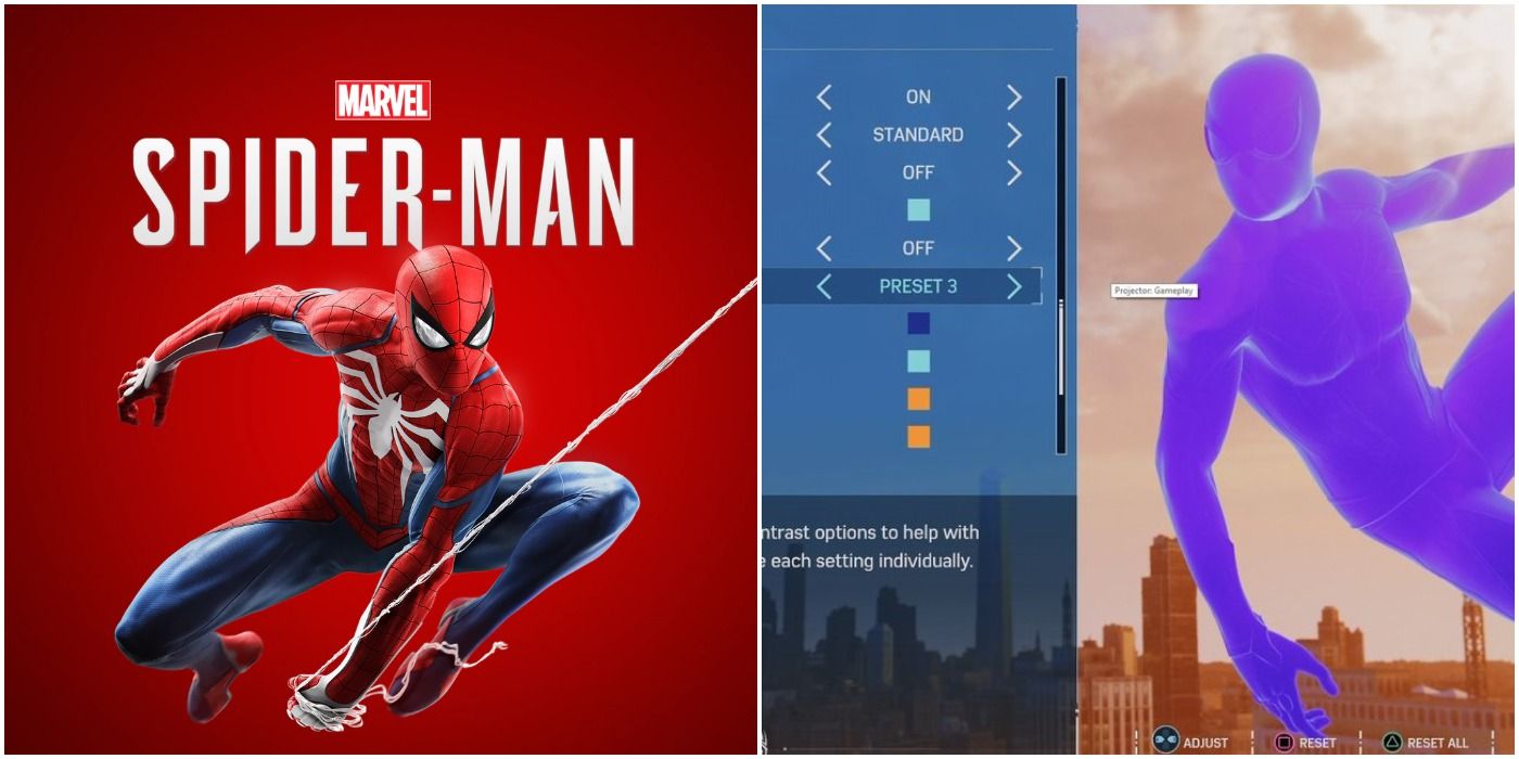 Marvel's Spider-Man Accessibility options contrast insomniac