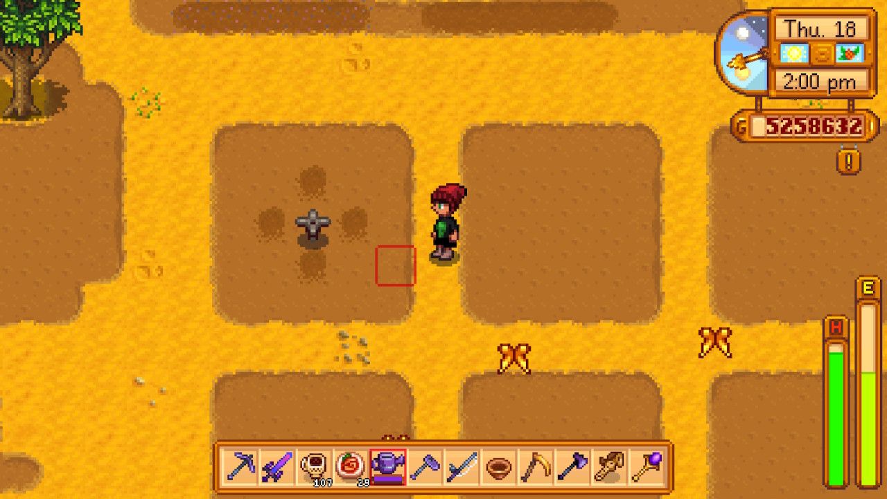 a regular sprinkler and how much it covers in stardew valley