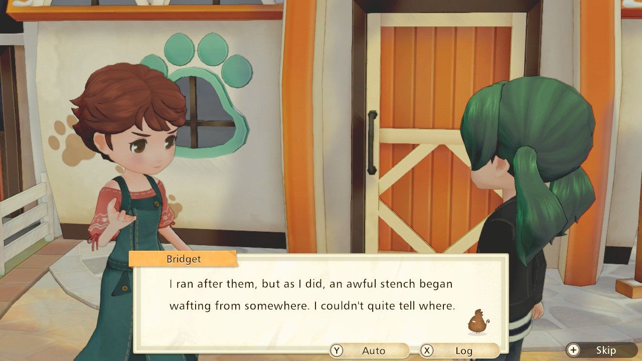 Story of Seasons Pioneers of Olive Town Mystery Files Bridget talking about the stench