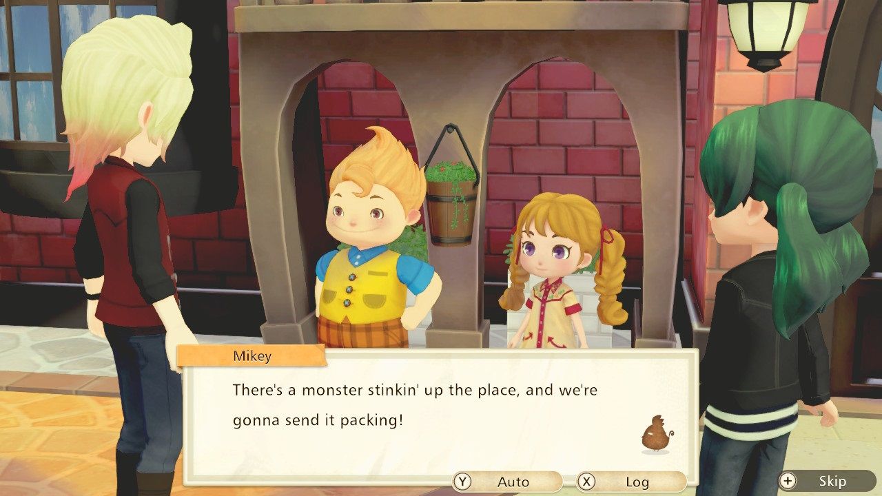 Story of Seasons Pioneers of Olive Town Mystery Files talking to Lars about the monster