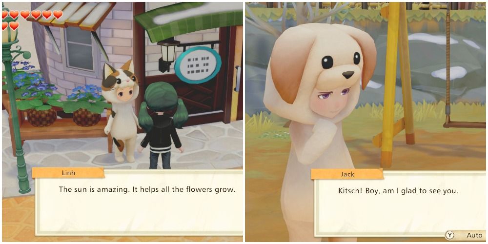 Story of Seasons Pioneers of Olive Town mariage candidates in animal attire