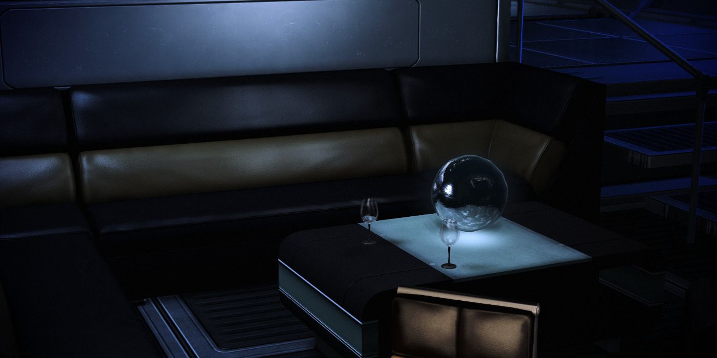 A Replica of the Orb found in the Firewalker DLC, on the desk in Shepard's Cabin.