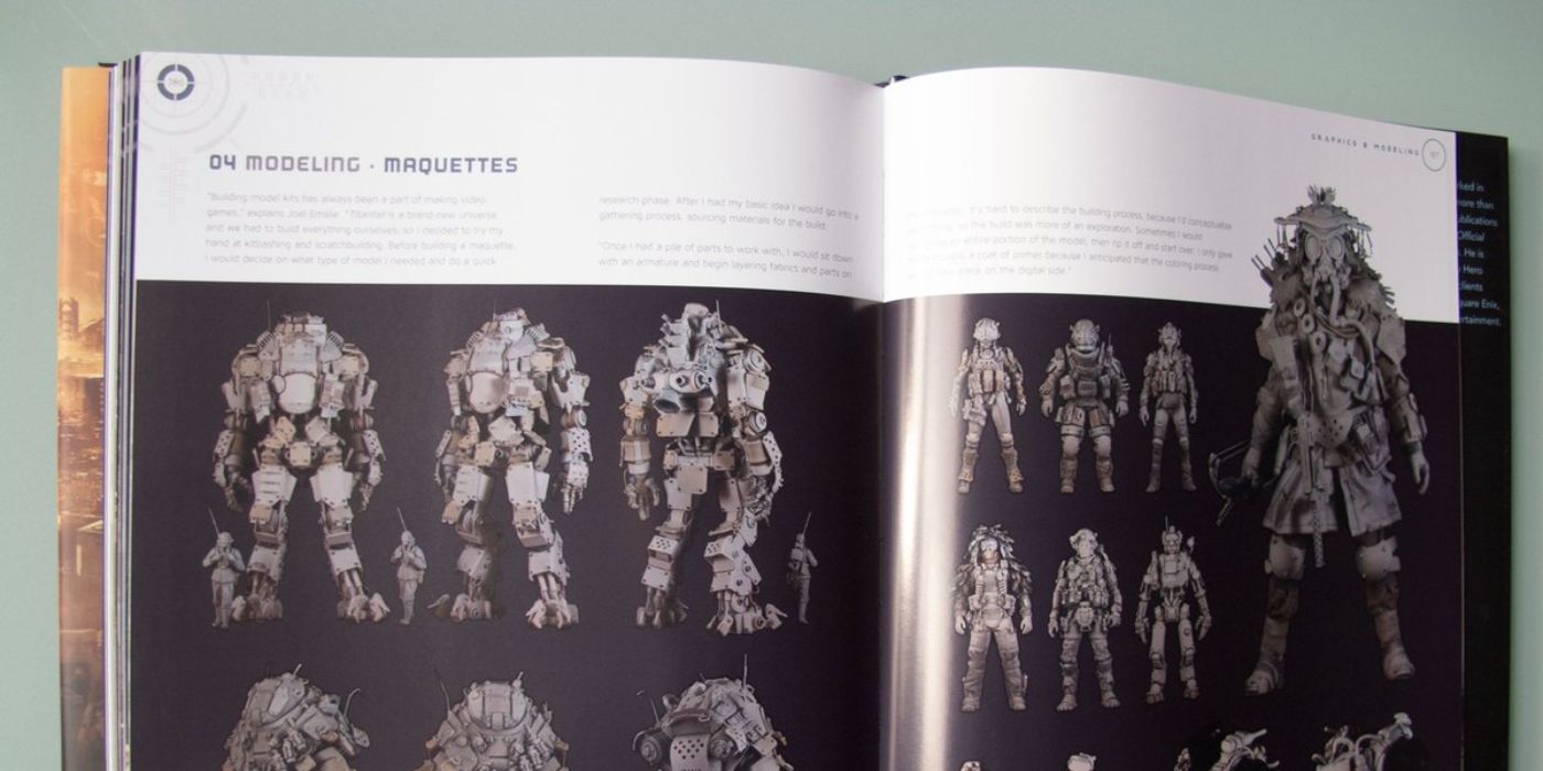 The Titanfall 2 artbook showcasing a character model (right) that would end up becoming Bloodhound in Apex Legends