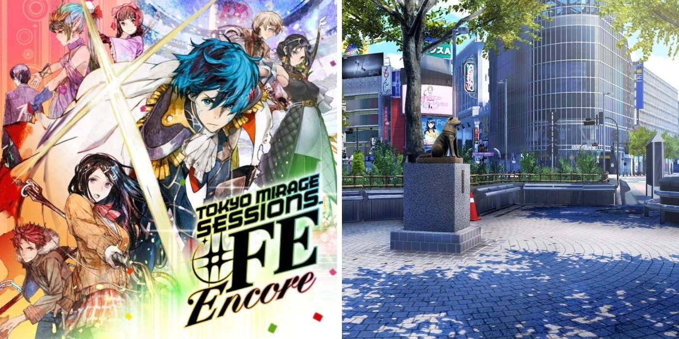 Tokyo Mirage Sessions FE Encore Coverart and Hachiko Statue