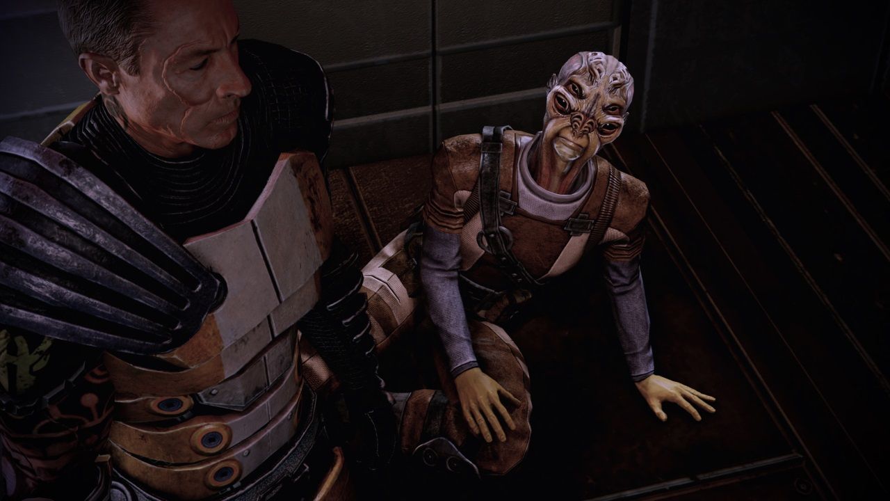 Zaeed and the batarian in Mass Effect 2