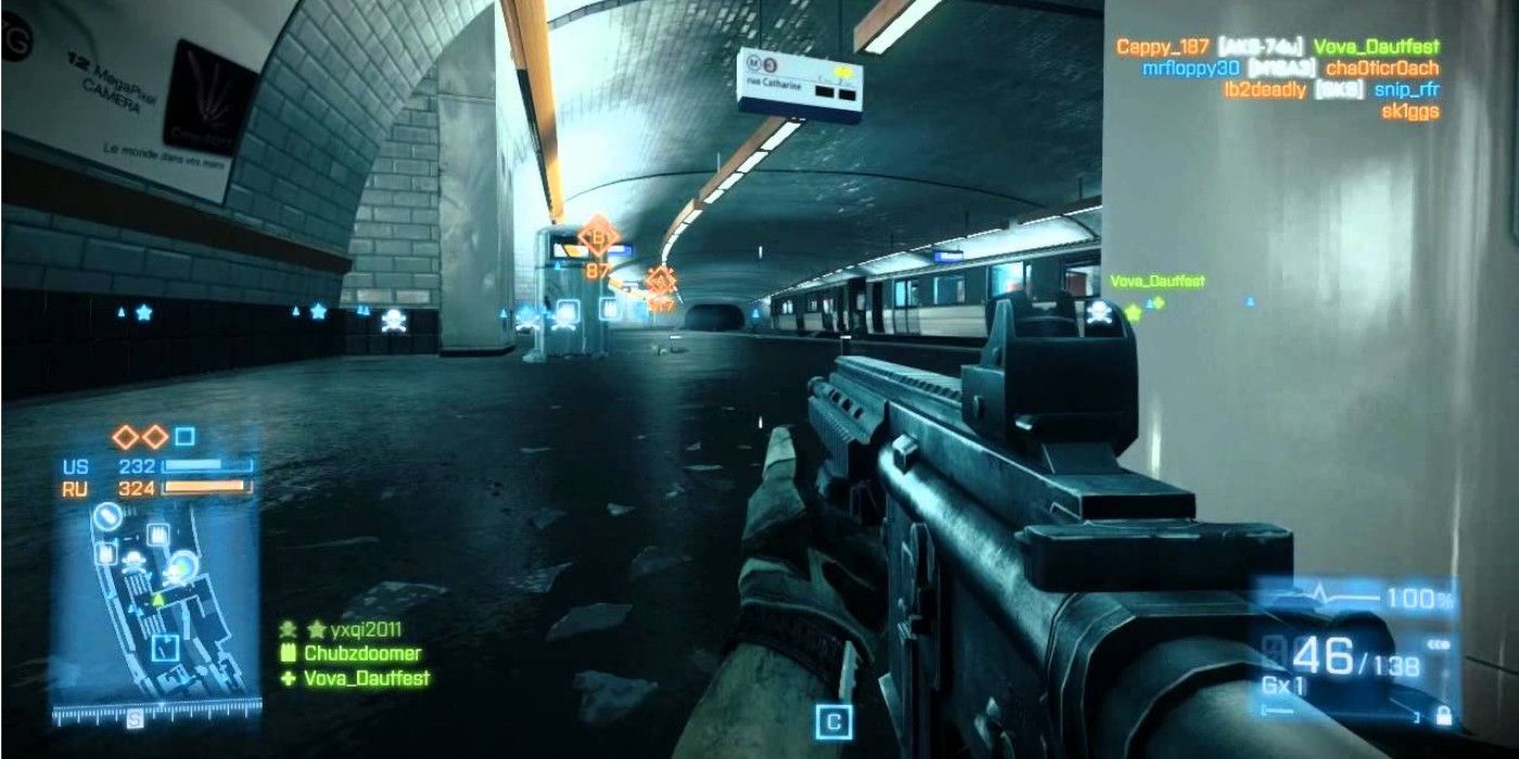 A metrol tunnel in Battlefield 3