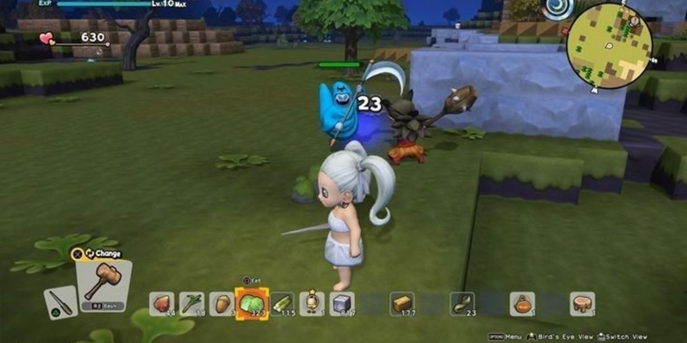 Defeating Monsters in Dragon Quest Builders 2