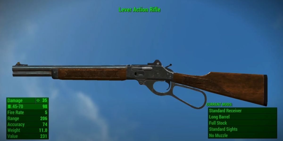lever action rifle customization, fallout 76