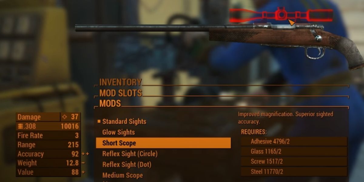 hunting rifle with a scope, fallout 76
