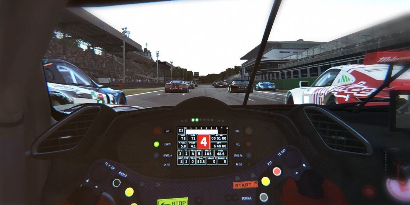 View from the driver's seat in the iRacing Race With Us video